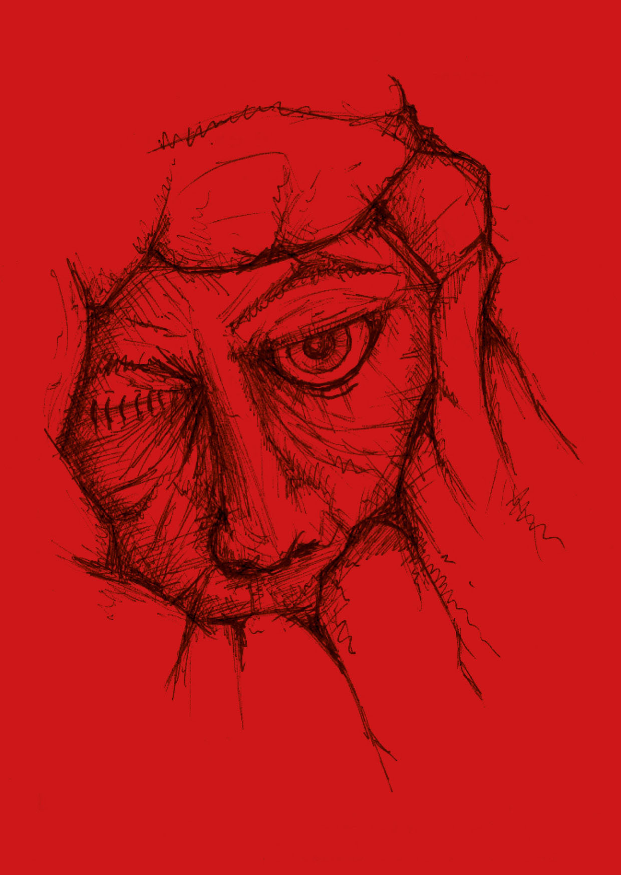 postkartenmotiv - gesicht, auge