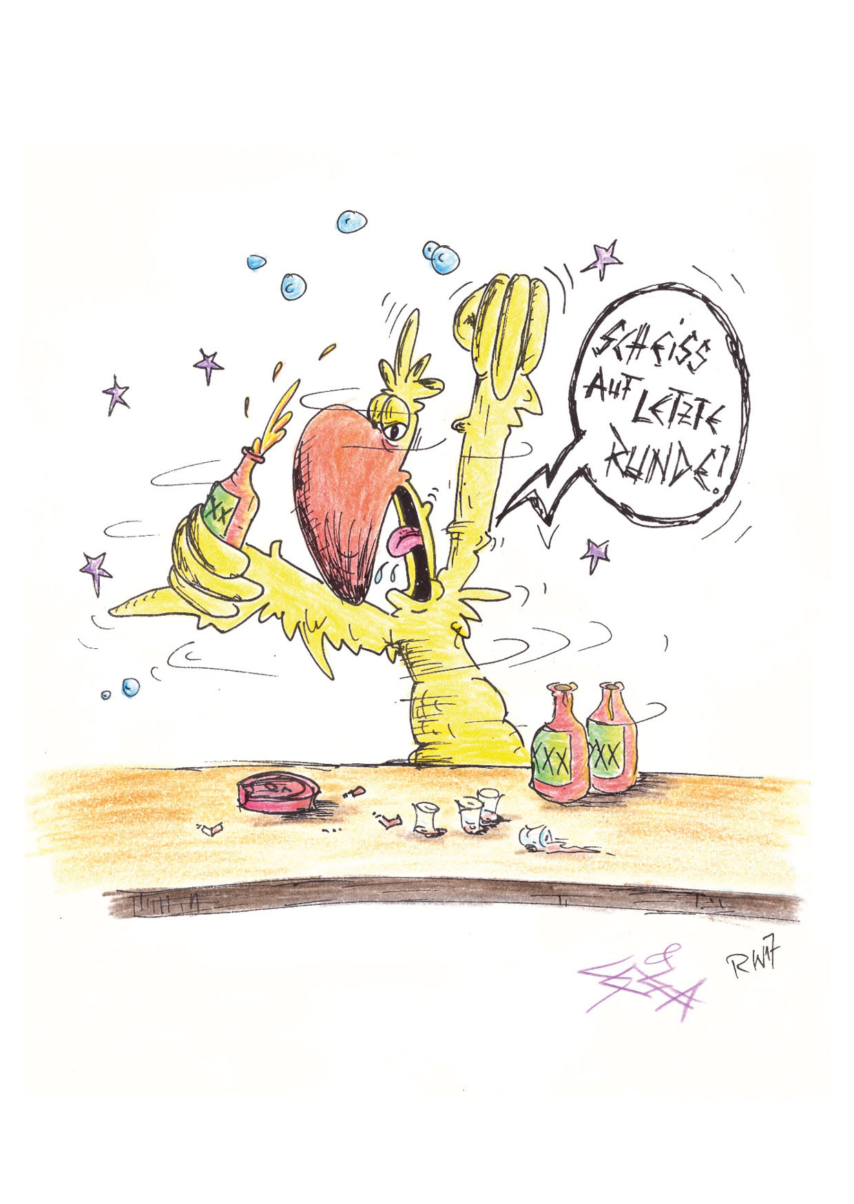 postkartenmotiv - scheiss auf letzte runde